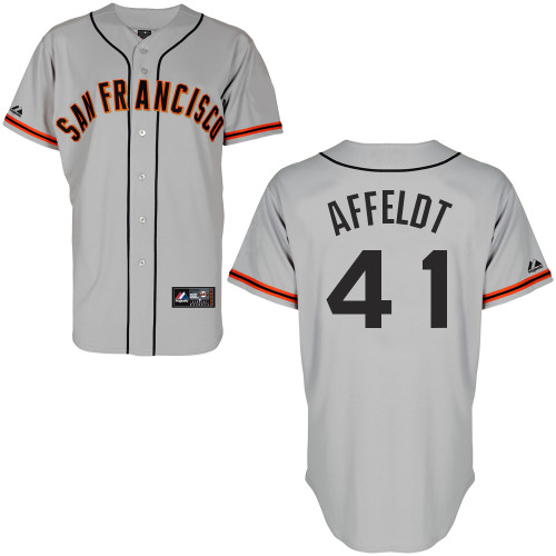 Jeremy Affeldt #41 mlb Jersey-San Francisco Giants Women's Authentic Road 1 Gray Cool Base Baseball Jersey